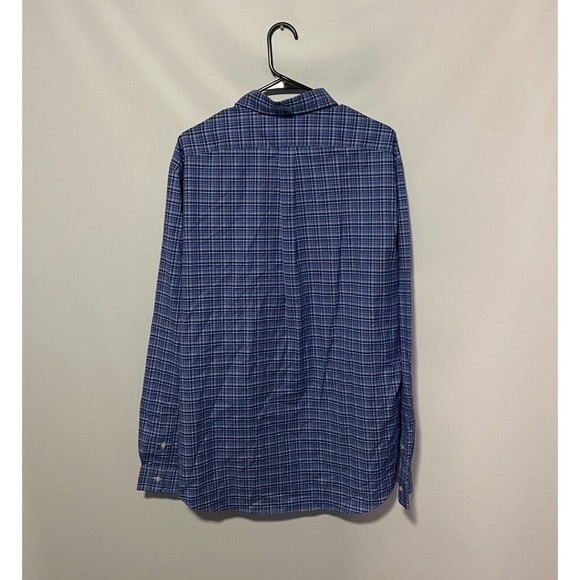 Ralph Lauren Performance Shirt Mens 2XL XXL Blue Plaid Stretch Pony Slim Fit - Picture 7 of 9